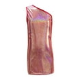 thumbnail image 4 of Wdgfv Robe à Paillettes pour Filles, Robe Moulante de Fête, Robe de Danse Sans Manches Scintillante pour Fête d'Anniversaire, Design Élégant à Col Rond, Rouge, 13-14 Ans, 4 of 4