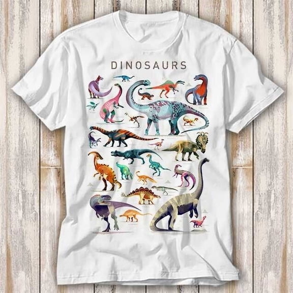 Dinosaur Names List Alphabet Trex T Shirt Adult Top Tee Unisex 3910