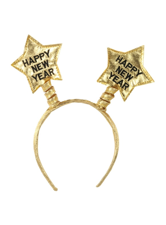 Beistle New Year's Eve Gold Fabric Bopper Headband