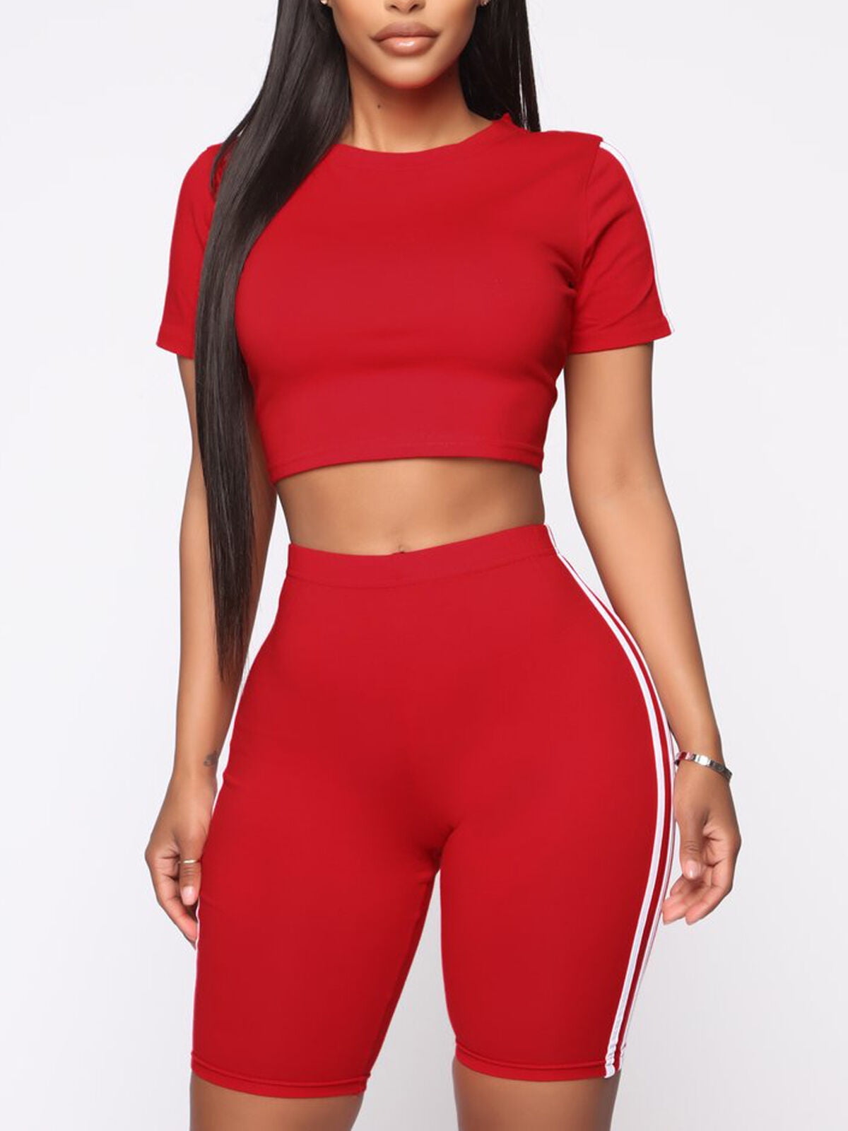 Multitrust Multitrust Women�s 2PCS/Set Women Sports Crop