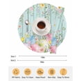 thumbnail image 6 of 13 Inch Round Placemats Set of 4, Easter Eggs Non Slip Heat Insulation PP Table Mats, Spring Daisy Eucalyptus Leaves Teal Wooden Washable Place Mats for Kitchen Dining Party Table Decor, 6 of 7