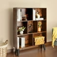 thumbnail image 4 of Cube Bookshelf 3 Tier Mid-Century Rustic  Modern Bookcase with Legs,Retro Wood Bookshelves Storage Organizer Shelf,Freestanding Open Book Shelves for Bedroom,Living Room,Office, 4 of 6