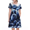thumbnail image 1 of Bixox Robe d'Été à Manches Courtes pour Femmes Robe Ample Longueur Genou avec Poches-Bleuet, 1 of 7