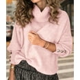 thumbnail image 5 of Women'S Oversized Chunky Pullover Sweaters Cowl Neck Long Sleeve Winter Slouchy Loose Knit Sweaters Pink L, 5 of 8