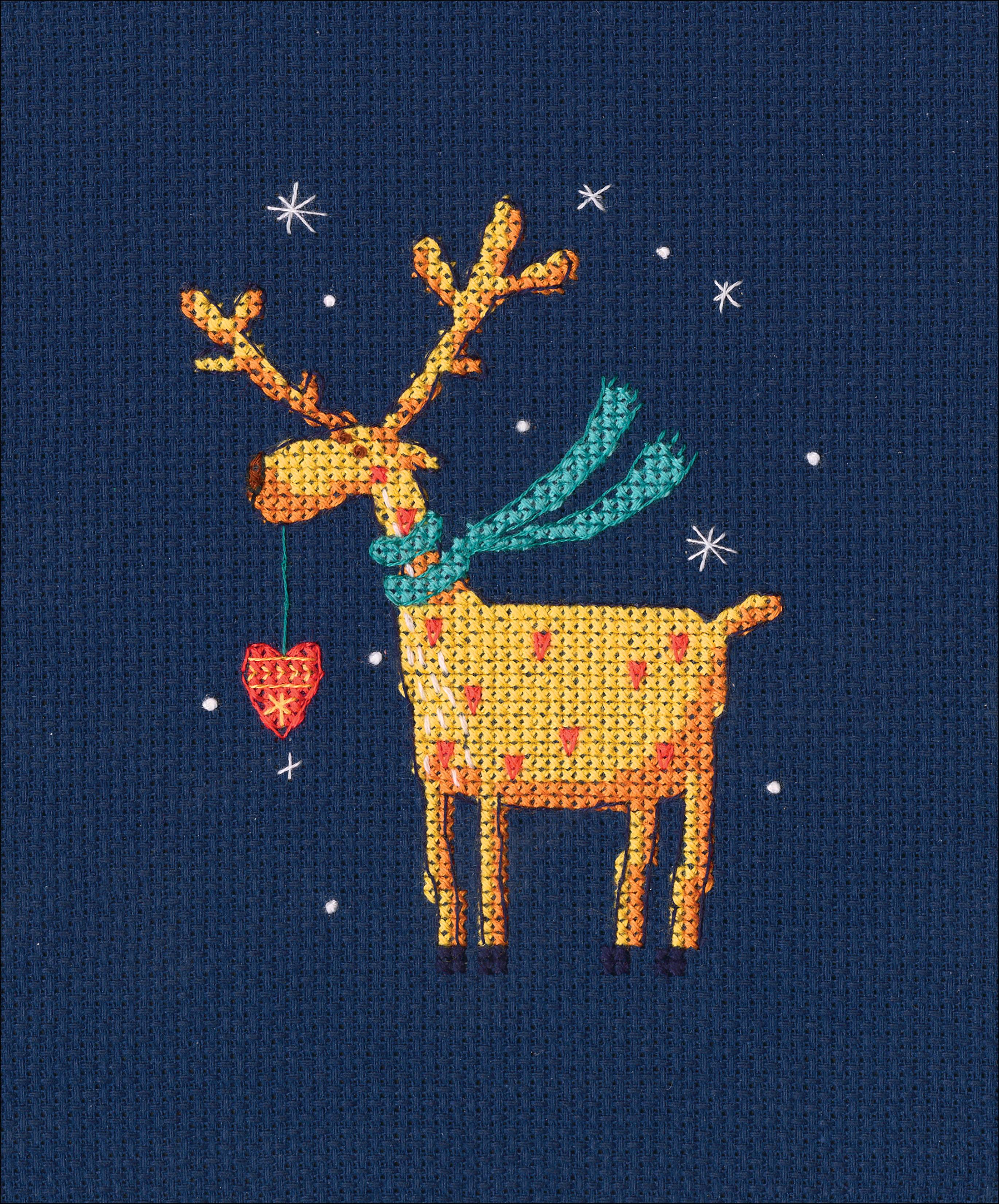 Golden Deer Counted Cross Stitch Kit-3.25"X4.25" 14 Count - Walmart.com