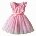 thumbnail image 1 of gdxvjhbj Robe pour Tout-Petites Filles Robe d'Été pour Fille à Volants Taille Haute Froncée Cœur Ligne A Robe de Printemps 2T 3T (Rose,2-3 Ans), 1 of 6