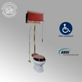 thumbnail image 3 of Cherry Wood Finish High Tank Pull Chain Toilet Wooden Flat Tank Elongated Top Entry White Porcelain Bowl and Brass Z Pipes Adjustable Height 59"- 74" w/Hardware Renovators Supply, 3 of 8