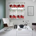 thumbnail image 4 of Valentine's Day Kitchen Curtains Sets for Windows 24 Inch Length, Red Love Heart Eucalyptus Floral Grey Wood Rod Pocket Window Treatments Tier Curtains and Valances Set for Bedroom/Bathroom, 4 of 8