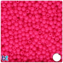 BeadTin Magenta Neon Bright 5mm Round Plastic Beads (700pcs)