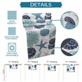 thumbnail image 6 of Navy Blue Coastal Table Runner 70 Inches, Starfish Shell Coral Summer Beach Ocean Bed Runner Dresser Scarves Tabletop for Indoor Outdoor Parties/Ceremony/Banquet, 13" x 70", 6 of 9