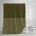 thumbnail image 3 of Shower Curtains for Bathroom, Olive Green Striped Waterproof Fabric Shower Curtain, Vintage Stripes Ombre Decorative Bathroom Curtain for Bathtub, 72"x72", No Hooks Included, 3 of 9