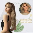 thumbnail image 4 of Lativ Perruque Blonde avec Frange Longue Ondulée Ombrée avec Racine Foncée Perruques Synthétiques Résistantes à la Chaleur pour Femmes Usage Quotidien Fête 26 Pouces, 4 of 7