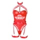 thumbnail image 2 of Gibobby Conjunto de lencería de encaje para Mujer con Cinturones de Liguero, Sujetador y Bragas, sostén y Tanga(Rojo, CH), 2 of 5