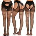 thumbnail image 2 of WEAIXIMIUNG 3/8 Socket Set Fishnet Bodysuits Catsuit Womens Transparent Open Crotch See Through Full Body Stockings Mesh Hot Lingerie, 2 of 7