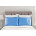 thumbnail image 2 of Blissford Luxury Jewel Blue Satin Pillowcase with Zipper Closure, Queen 2-Pack, 2 of 5