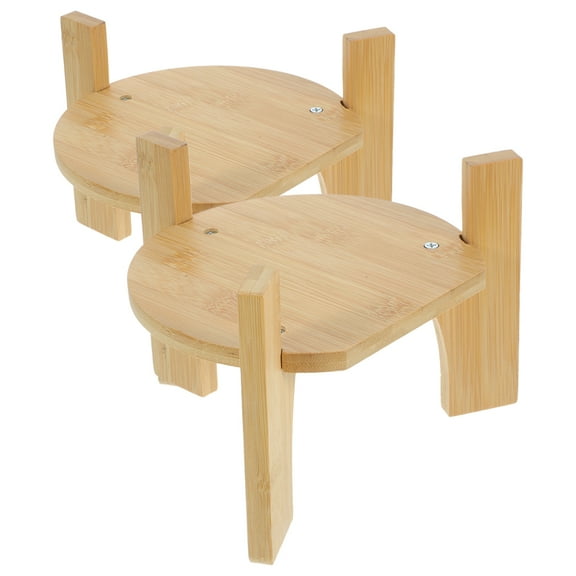 FRCOLOR 2PCS Wood Drink Dispenser Stand Base Drink Dispenser Wooden Stand Beverage Dispenser Stand for Cold Beverages for Home Restaurants and Parties