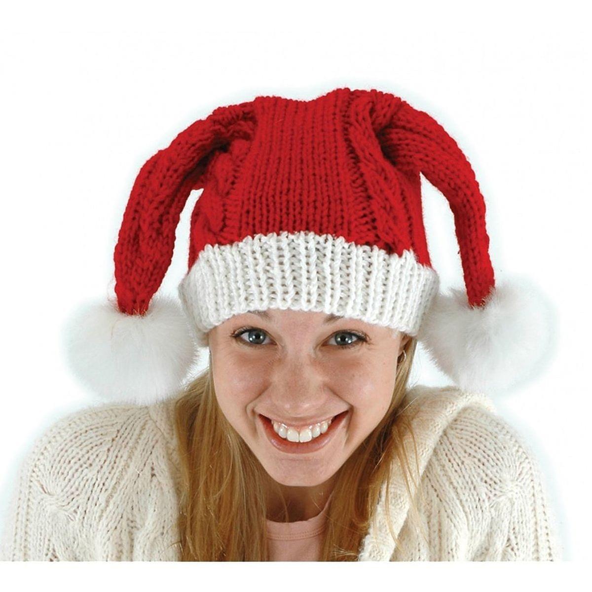 Knit Santa Claus Adult Red Hat Costume 