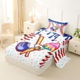 thumbnail image 2 of Erosebridal Teens Sport Baseball Twin Sheet Sets 3pcs,Ice Cream Drip Dessert Bedding For Boys Girls,Blue Pink, 2 of 5