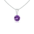 thumbnail image 2 of ANGARA Natural Classic Round Amethyst Solitaire Pendant in 925 Sterling Silver for Women (Size-4mm) | February Birthstone, Birthday, Anniversary, Jewelry Gift for Women | Natural Amethyst Necklace, 2 of 9