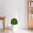 thumbnail image 4 of JERFIT 22 Inch Artificial Boxwood Topiary Ball Trees (2-Pack) Realistic Faux Greenery for Outdoor & Indoor Decor, UV Resistant, in Black Planter, 4 of 9