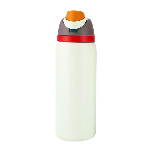 Botella de agua de acero inoxidable con aislamiento, deportiva, 1000 ml, para bebidas frías y calientes, a prueba de fugas, para oficina y coche. blanco