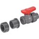 thumbnail image 4 of 25mm ID Double Union Ball Valve, 2 Pack PVC Socket Type Shut-off Valve Switch for Water Flow Control, Gray, 4 of 4