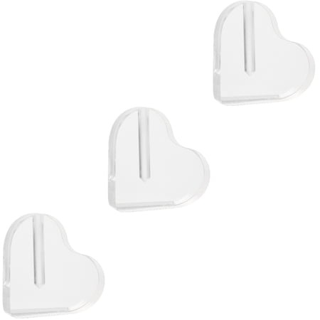 Hemoton 3 pcs Acrylic Heart-shaped Rose Support Flower Arrangement Base (Transparent)