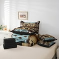 thumbnail image 5 of Erosebridal Cute Deer Bear Bedding Full Size,Jungle Animal Bed Set,Brown Grid Checkered Bedding Sets Full Size,Breathable Bedroom Decor Reversible,7pcs, 5 of 6