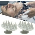 thumbnail image 4 of Scalp Massager Shampoo Brush, 2pcs Silicone Scalp Scrubber Wet Dry Hair Brush Scalp Scrubber Exfoliator for Dandruff Removal Oily Hair Care Tools (Gray), 4 of 5