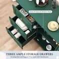 thumbnail image 3 of HLR Accent Cabinet with 3 Drawers and Door, Wooden Storage Cabinet with Shelves, Sideboard for Living Room, Entryway, Green, 3 of 7