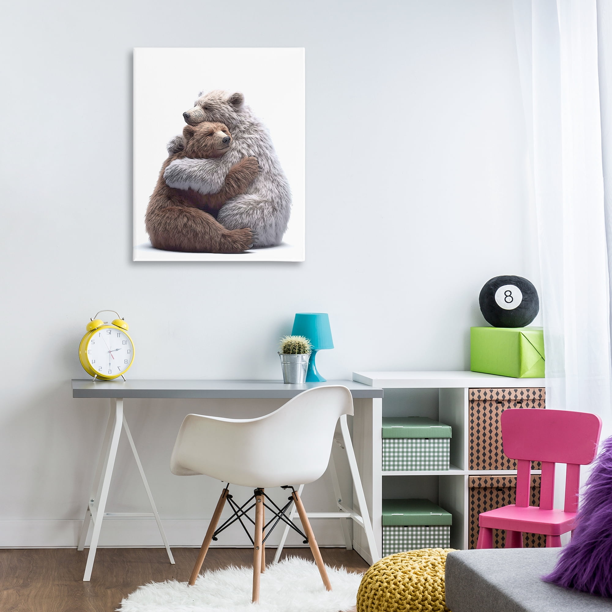Stupell Industries Hugging Bear Pair Animals & Insects Painting Gallery Wrapped Canvas Art Print Wall Art, 30 x 40