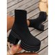 thumbnail image 1 of Women's Fashionable Height Increasing Thick Bottom Short Boots For Winter, 1 of 5