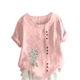 thumbnail image 1 of Túnica de Manga Corta Tops para las Mujeres Océano Pescado Impreso Blusa, Ropa Casual Ver Botón Arriba Camiseta, 1 of 4