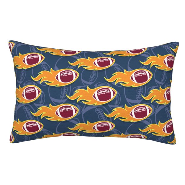 Balery Burning Rugby Balls Funda de Cojín Estampada, Regalos para Mujeres, Regalos de Amor para Ella, Regalos para Novia o Esposa, Funda de Almohada-20"x30"