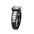 thumbnail image 4 of IP Black (Ion Plating) Stainless Steel Ring with AAA Grade CZ in Clear for Women Style TK3778 Size 6, 4 of 5