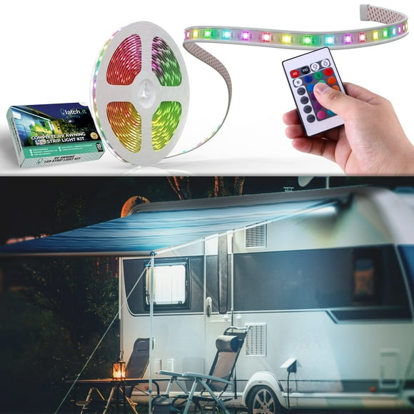 LATCH.IT LED Lights for RV Awning | 2021 V2.0 DIY Kit | 12’ LED Awning Lights for RV & Campers | IP68 Waterproof RV Awning Lights | The Most Complete RV LED Awning Light Kit in The Market!