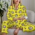 thumbnail image 4 of Wukai White Popcorn Print Women's Pajama Set - Soft Long Sleeve Sleepwear for Comfort and Style-Medium, 4 of 9