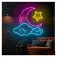 thumbnail image 3 of Letrero De Neón Con Forma De Luna Y Estrella, Nubes, Luz LED Para Tienda, Casa, Dormitorio, Fiesta, Decoración De Pared,45cm, 3 of 5