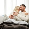 thumbnail image 4 of Sherpa Fleece Blankets Queen Size for Bed - Thick and Warm Blanket for Winter, Soft Fuzzy Plush Queen Blanket for All Seasons, Brown, 90x90 Inches, 4 of 10