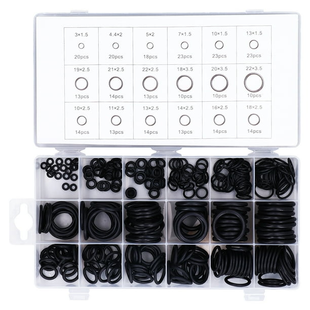 279 Pcs Universal Black Vehicles O-Ring Rubber Sealing Gasket Seal