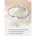 thumbnail image 6 of KeyStyle Adjustable Heart Bangle Bracelet for Women Stainless Steel Birthday Christmas Valentine Day Gifts for Wife Mom Friend, 6 of 11