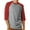 Gray/Red, variant on Men's Raglan 3/4 Sleeves Baseball T-Shirt Casual Cotton Jersey S-3XL