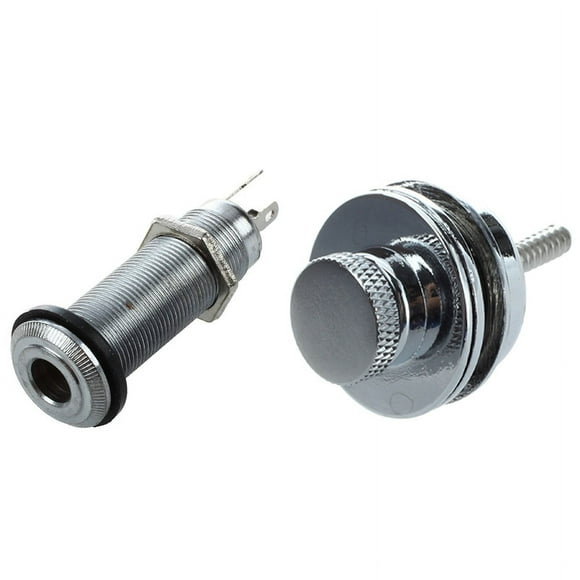 1 Pcs Flat Head Chrome Strap Lock & 1 Pcs 1/4 Inch Chrome Cylinder Flush Mount Jack