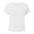 thumbnail image 3 of Womens Tops Casual Dressy Basic T Shirts Loose Fit Crewneck Cap Sleeve Tee Solid Womens Shirts Layering Shirt Women Womens Top Running Shirts Women Long Sleeve T Shirts for Women Casual Workout Tops, 3 of 4
