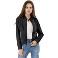 thumbnail image 1 of INSPIRE CHIC Blouson de Moto Biker Léger pour Femme à Col Montant à Fermeture à Glissière Noir m, 1 of 6