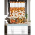 thumbnail image 6 of No Hook Cloth Fabric Shower Curtain with Snap in Liner, Thanksgiving Waterproof Shower Curtains Set with See Through Top Window, Fallen Maple Leaves Orange Green Pumpkin Bath Curtains Shower 36"x78", 6 of 6