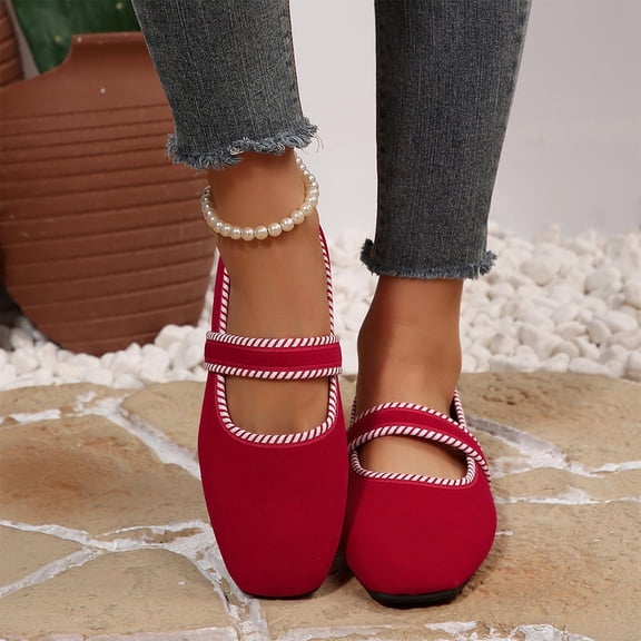 Wowcloth Women's Pebbled Sole Flat Shoes – Round Toe Low-Cut Slip-On with Solid Color Versatile Design for Casual Everyday Wear