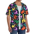 thumbnail image 2 of Balery Colorful Air Balloons1 Camisa Casual de Manga Corta con Botones para Hombre, Texturizada, Estilo Cubano, para Playa, Verano-3X-Large, 2 of 5