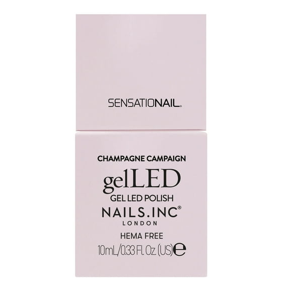 Nails.INC x Sensationail GelLED Gel Nail Polish, Champaign Campaign, Light Pink, 0.33 fl oz