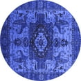 thumbnail image 1 of Ahgly Company Indoor Round Oriental Blue Industrial Area Rugs, 5' Round, 1 of 4